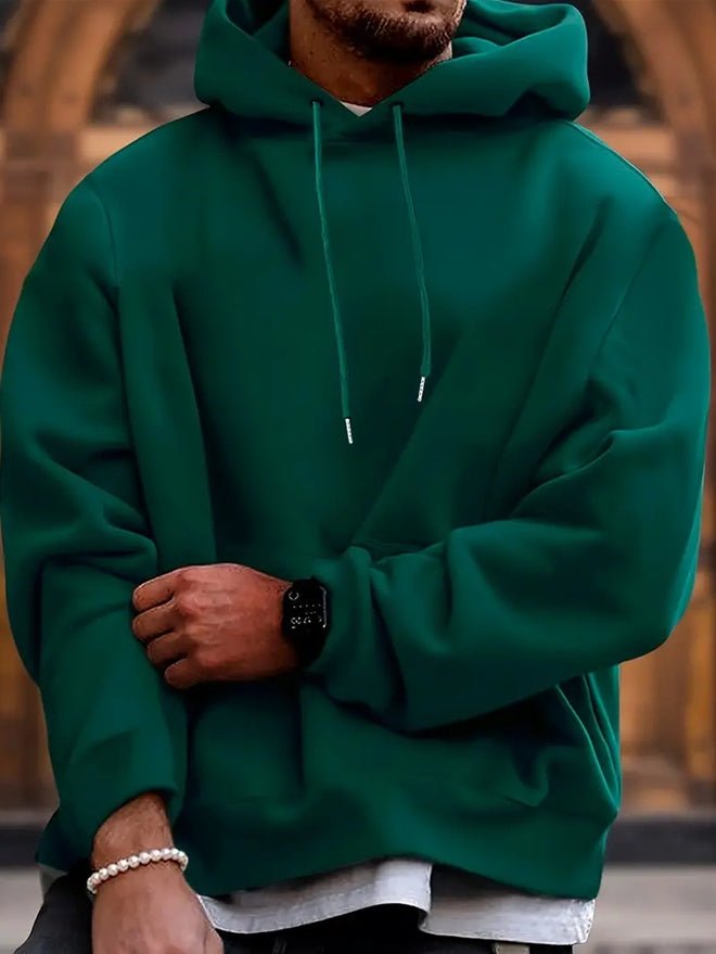 Men's Solid Color Hooded Jumper - Sophinity