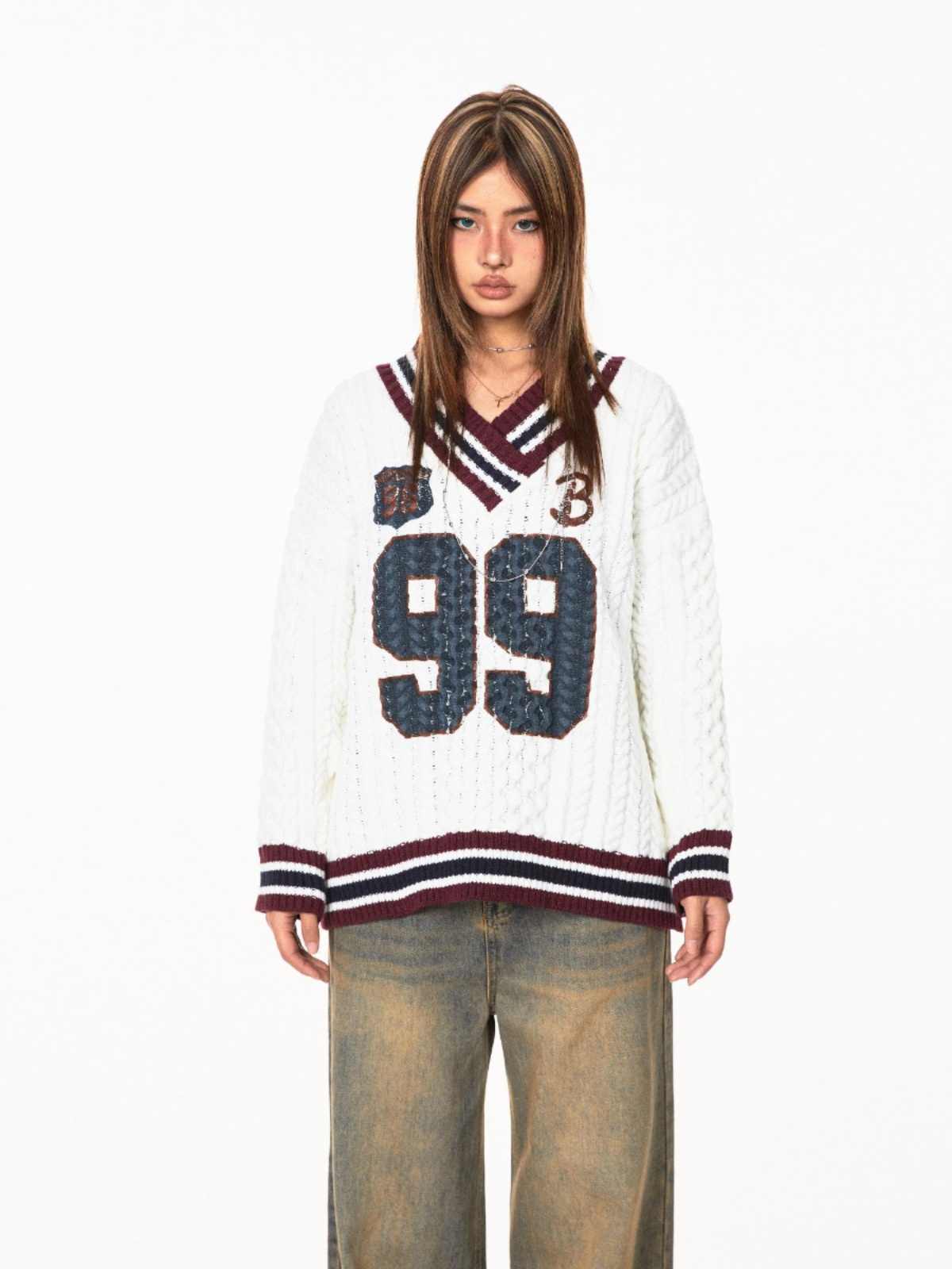 Jacquard Autumn And Winter Loose Idle Style Knitted Top - Sophinity