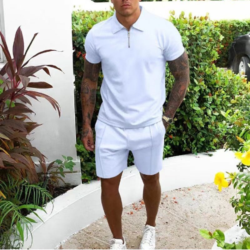Men's Short - sleeved Shorts Casual Suit Two - piece Suit - Sophinity