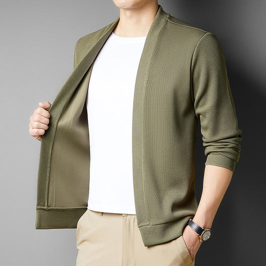 Spring New Fake Two-piece Men's Long-sleeved Knitted Cardigan - Sophinity