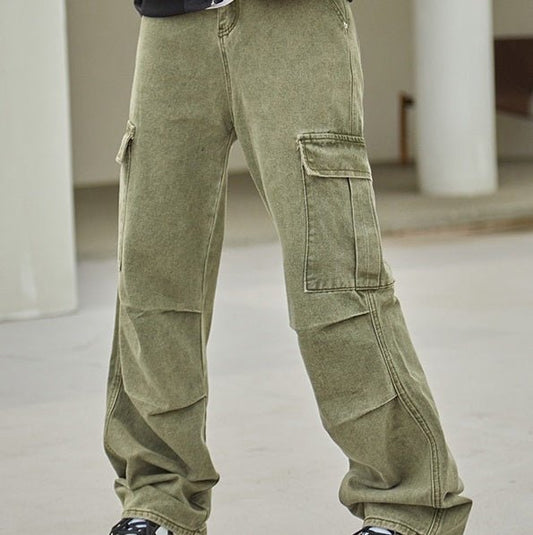 Knee Pleated Design Leisure Cargo Trousers Men - Sophinity