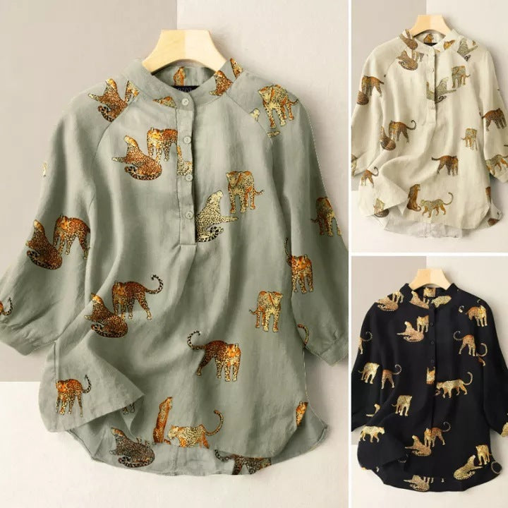 Women's Casual Loose Printed Shirt - Sophinity