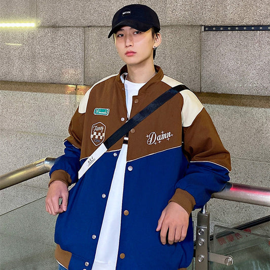 Men's Street American Style Niche Colorblock Coat