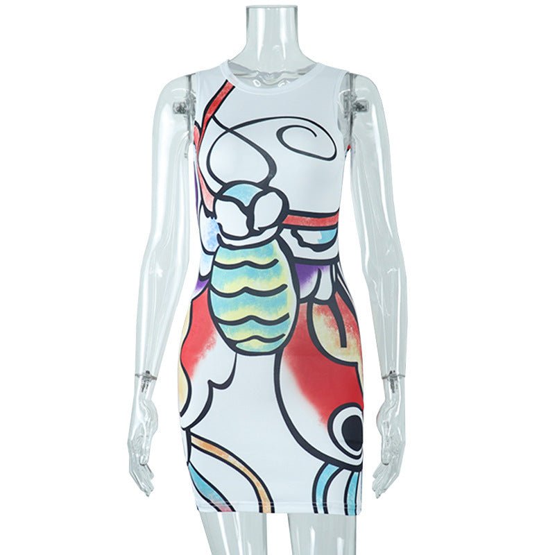Women's Digital Printing Sheath Dress - Sophinity