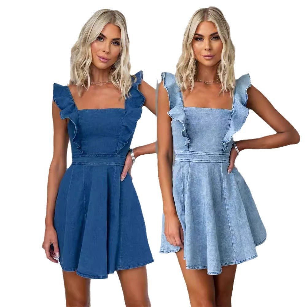 Women's Fashion Casual Denim Dress - Sophinity