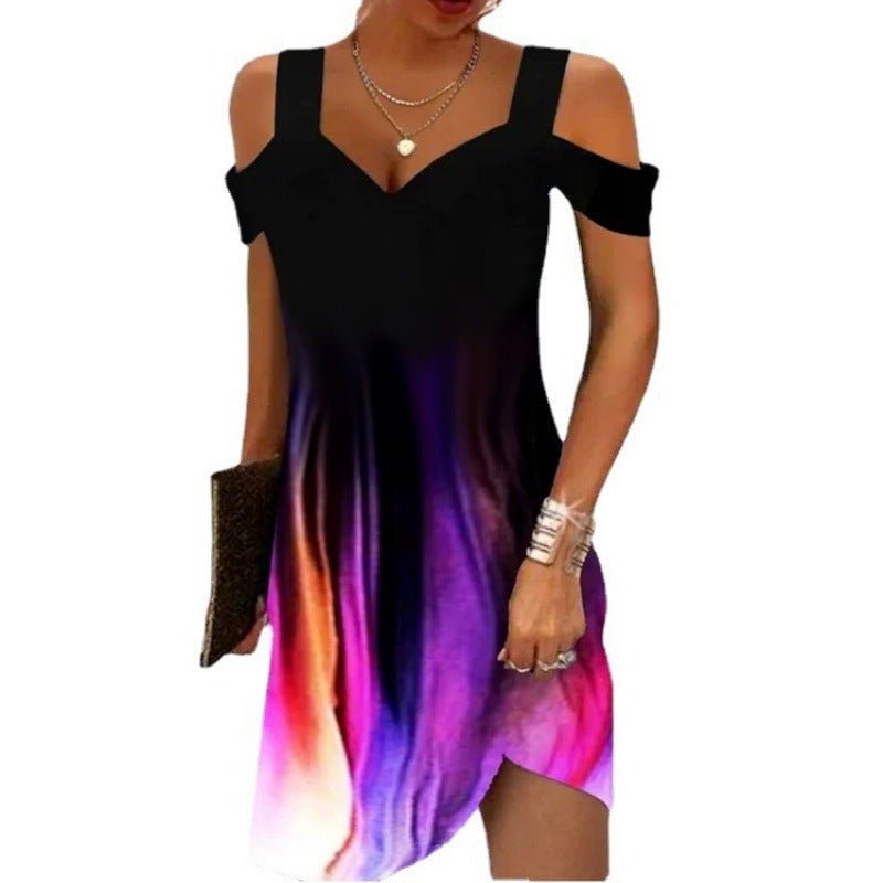 Cross - border European And American Women's Summer Foreign Trade New Printing Elegant Dress - Sophinity