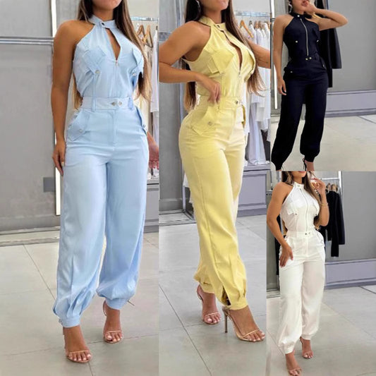 Halter Top Casual Working Pants Two-piece Suit - Sophinity