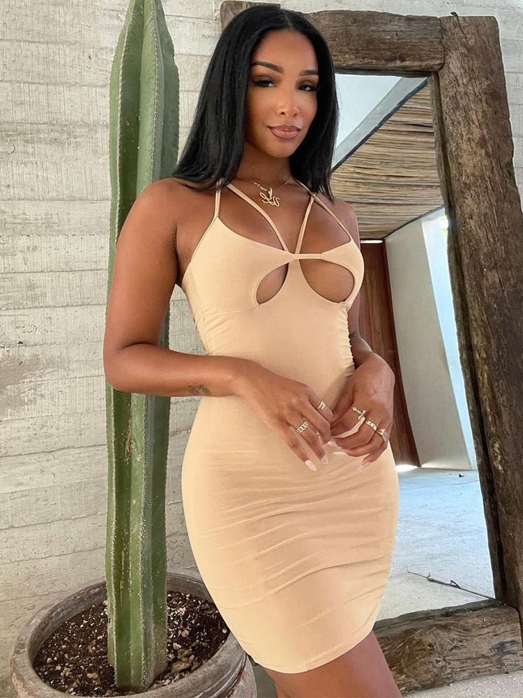 Slim Fit Waist - tight Hot Girl Hollow Dress - Sophinity