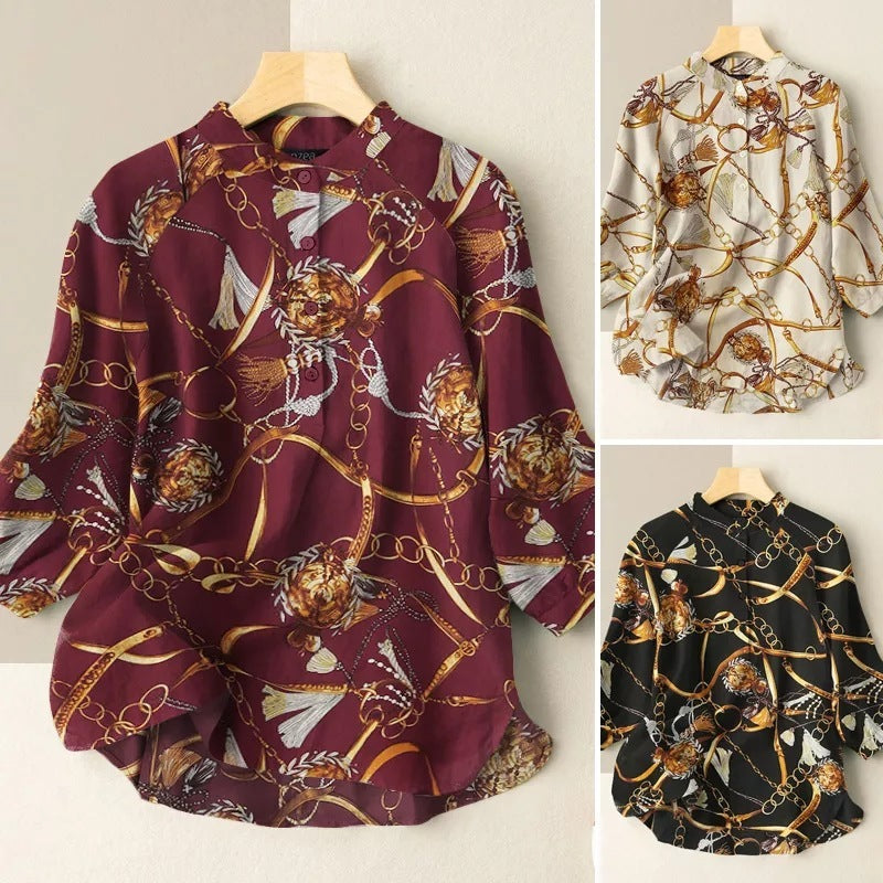 Women's Casual Loose Printed Shirt - Sophinity