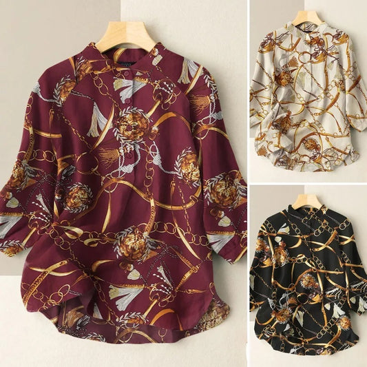 Women's Casual Loose Printed Shirt - Sophinity