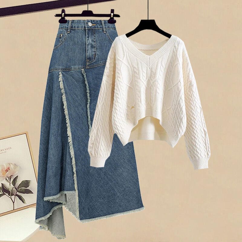 Spring Retro High Waist Women Irregular Denim Skirts - Sophinity