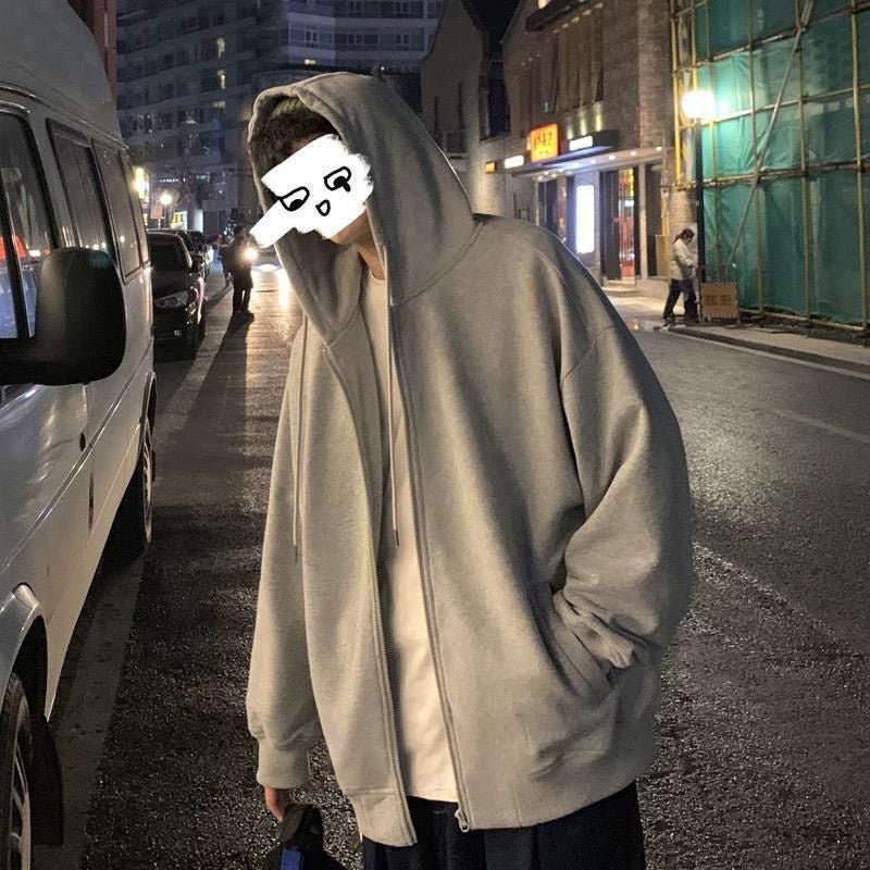 Spring And Autumn Korean Cardigan Sweater Men And Women Loose Harajuku All - match Zipper Jacket - Sophinity