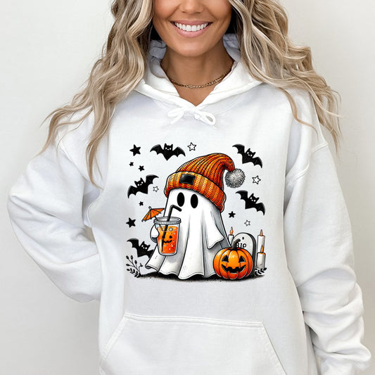 Halloween Ghost Pumpkin Bat Hoodies For Women Fashion Hooded - Sophinity