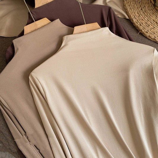 Double - sided Sanding Half Turtleneck Bottoming Shirt - Sophinity