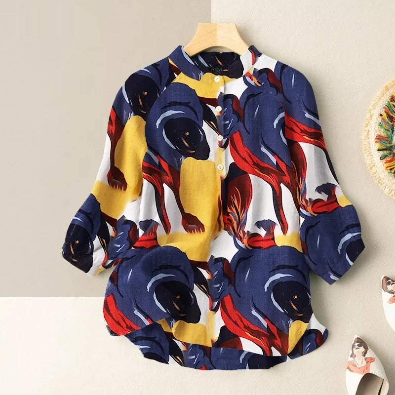 Women's Casual Loose Printed Shirt - Sophinity