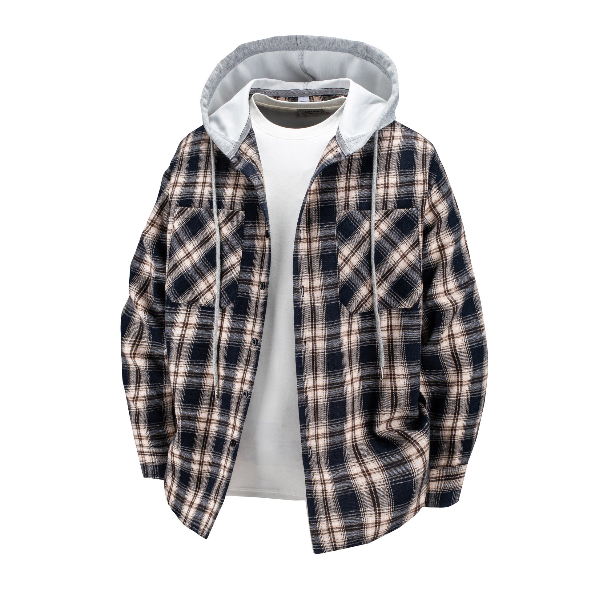 Hooded Men's And Women's Same Plaid Shirt Spring And Autumn - Sophinity