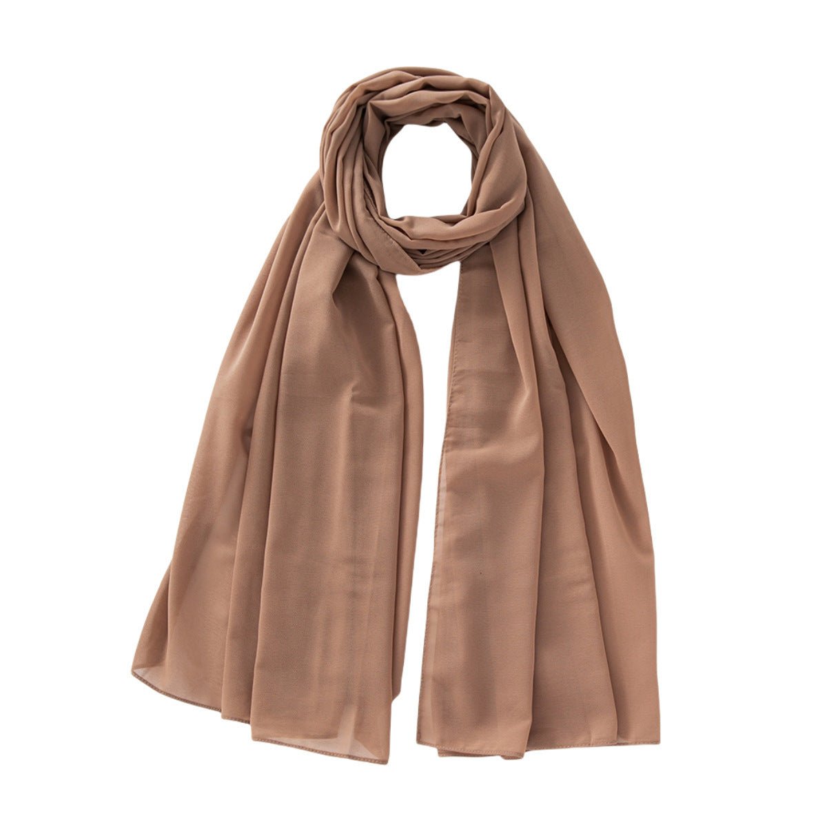 Women's Pure Color Pearl Chiffon Bubble Scarf Gauze Scarf - Sophinity