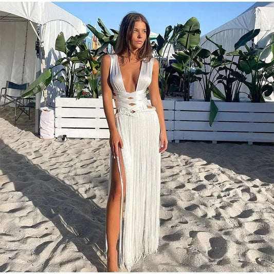 Women's Dress Street White Bandage - Sophinity