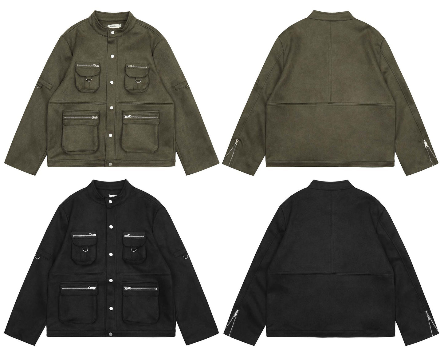 High Street American-style Multi-pocket Suede Flight Jacket