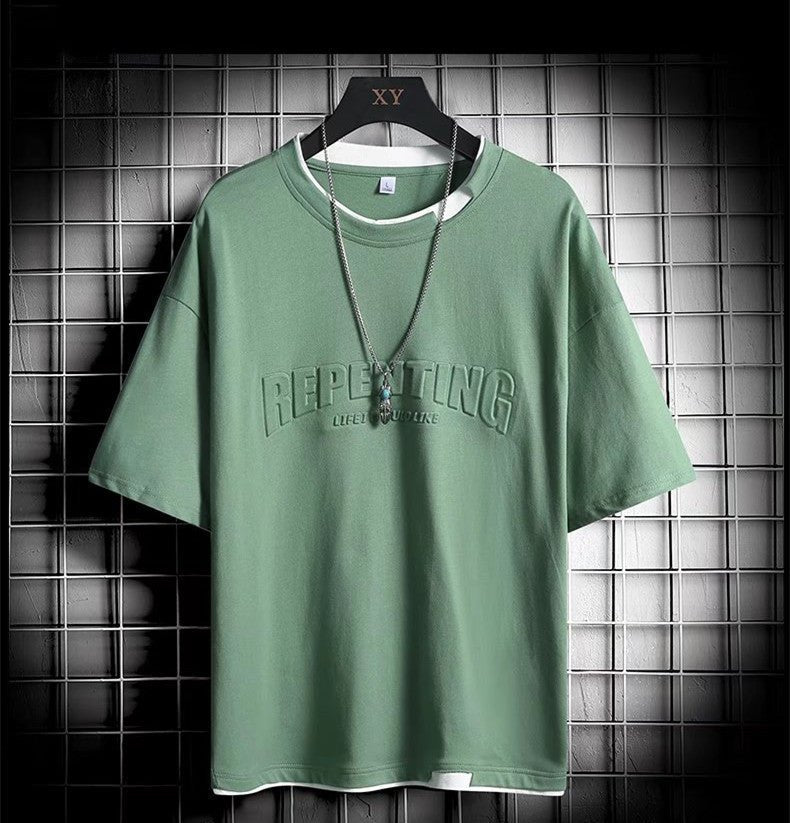 Fake Two - piece Casual Bottoming Shirt Summer Short - sleeved - Sophinity