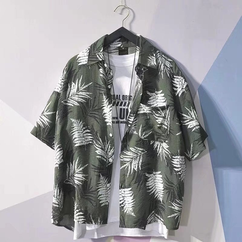 Hong Kong Style Half C Short - sleeved Floral Shirt - Sophinity