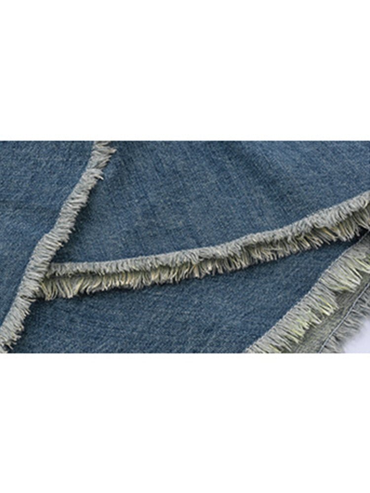 Spring Retro High Waist Women Irregular Denim Skirts - Sophinity