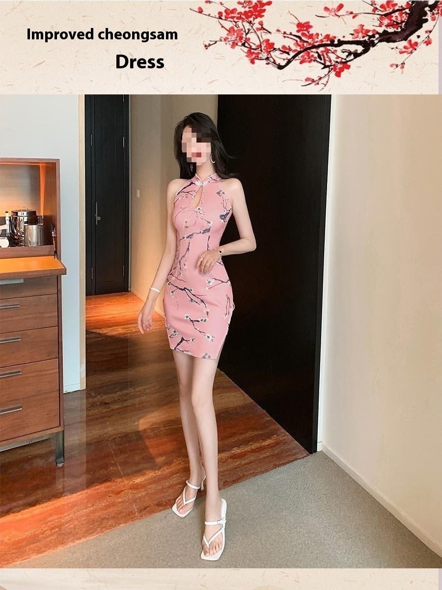 Young Girl Summer Vintage Printed Short Dress - Sophinity