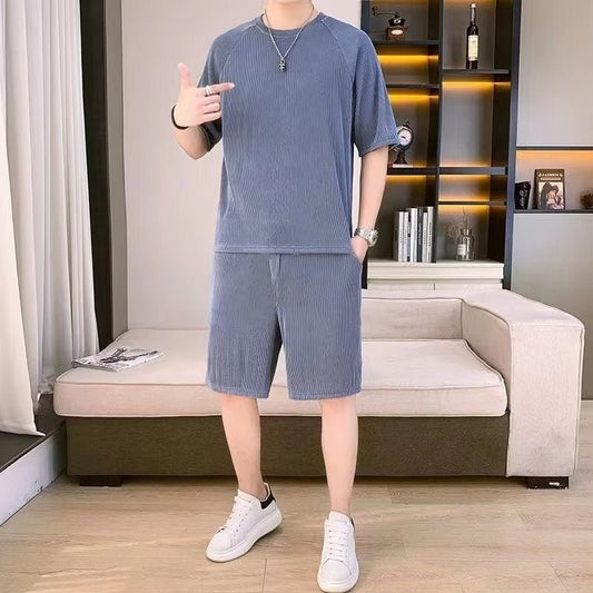 Men's Summer Thin Loose Short - sleeved Shorts High Sense Quick - drying Clothes Two - piece Suit - Sophinity